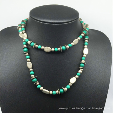 Collar de piedras preciosas de aleación de naturaleza (XJW13776)